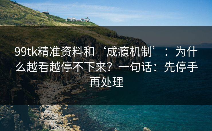 99tk精准资料和‘成瘾机制’：为什么越看越停不下来？一句话：先停手再处理