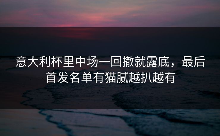 意大利杯里中场一回撤就露底,最后首发名单有猫腻越扒越有 意大利杯里中场一回撤就露底,最后首发名单有猫腻越扒越有