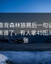 NBA背靠背森林狼赛后一句话把人点燃，太离谱了，有人拿49图库澳门那张
