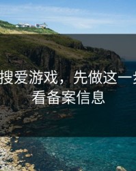 别急着搜爱游戏，先做这一步验证：看备案信息