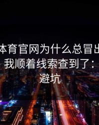 爱游戏体育官网为什么总冒出一堆同名入口？我顺着线索查到了：3个快速避坑