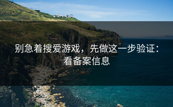 别急着搜爱游戏，先做这一步验证：看备案信息